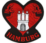 Aufnäher/Patch Pirate Heart Hamburg bl.